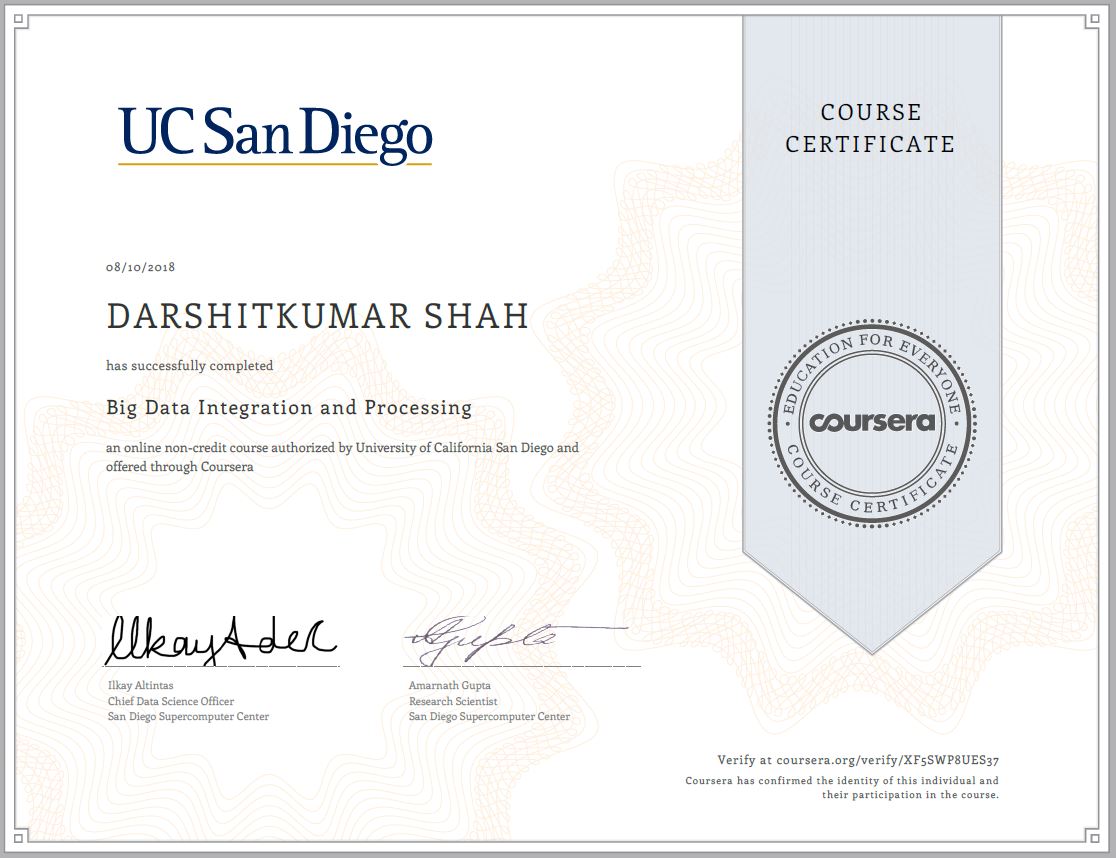Big Data Integration Certificate