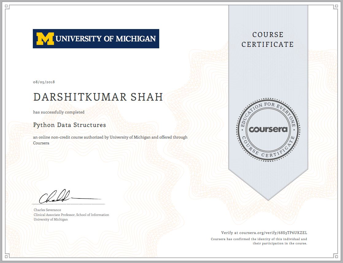 Python Data Structures Certificate